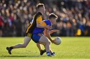 14 October 2018; Sean Dalton of Summerhill in action against CIan O'Dwyer of St Peter's Dunboyne during the Meath County Senior Club Football Championship Final match between St Peter's Dunboyne and Summerhill at Páirc Tailteann in Navan, Meath. Photo by Brendan Moran/Sportsfile