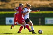 14 October 2018; Kayla Brady of Galway is tackled by Mia Dodd of Shelbourne during the Continental Tyres Women's Under 17 National League Final match between Galway Women's and Shelbourne Ladies at Drom, Galway. Photo by Harry Murphy/Sportsfile