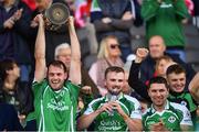 14 October 2018; Ballincollig captain Ciaran O'Sullivan lifts the cup following the Cork County Intermediate Hurling Championship Final between Ballincollig and Blackrock at Pairc Ui Chaoimh in Cork. Photo by Ramsey Cardy/Sportsfile