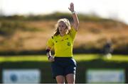 14 October 2018; Referee Vicki McEnery during the Continental Tyres Women's Under 17 National League Final match between Galway Women's and Shelbourne Ladies at Drom, Galway. Photo by Harry Murphy/Sportsfile