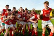 14 October 2018; St. Patrick's Athletic players celebrate following the National Under 15 Cup Final match between St. Patrick's Athletic and Cork City at Richmond Park in Inchicore, Dublin. Photo by Tom Beary/Sportsfile