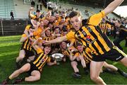 14 October 2018; David McEntee of St Peter's Dunboyne and his team-mates celebrate with the Keegan cup after during the Meath County Senior Club Football Championship Final match between St Peter's Dunboyne and Summerhill at Páirc Tailteann in Navan, Meath. Photo by Brendan Moran/Sportsfile