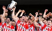 14 October 2018; Imokilly captain Seamus Harnedy lifts the cup following their victory in the Cork County Senior Hurling Championship Final between Imokilly and Midleton at Pairc Ui Chaoimh in Cork. Photo by Ramsey Cardy/Sportsfile