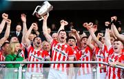 14 October 2018; Imokilly captain Seamus Harnedy lifts the cup following their victory in the Cork County Senior Hurling Championship Final between Imokilly and Midleton at Pairc Ui Chaoimh in Cork. Photo by Ramsey Cardy/Sportsfile