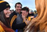 14 October 2018; Steven Moran of St Peter's Dunboyne celebrates with family after the Meath County Senior Club Football Championship Final match between St Peter's Dunboyne and Summerhill at Páirc Tailteann in Navan, Meath. Photo by Brendan Moran/Sportsfile