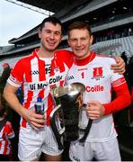 14 October 2018; Imokilly captain Seamus Harnedy, left, and Dara O'Callaghan following their victory in the Cork County Senior Hurling Championship Final between Imokilly and Midleton at Pairc Ui Chaoimh in Cork. Photo by Ramsey Cardy/Sportsfile