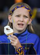 14 October 2018; A young Summerhill supporter enjoys a '99' ice cream cone during the Meath County Senior Club Football Championship Final match between St Peter's Dunboyne and Summerhill at Páirc Tailteann in Navan, Meath. Photo by Brendan Moran/Sportsfile