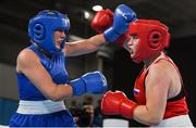14 October 2018; Lauren Kelly, left, of Team Ireland, from Monasterevin, Kildare, in action against Anastasiia Shamonova of Russia during their women's middleweight (69-75KG) bout, preliminaries round 1, in the Youth Olympic Park on Day 8 of the Youth Olympic Games in Buenos Aires, Argentina. Photo by Eóin Noonan/Sportsfile