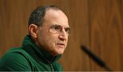 15 October 2018; Republic of Ireland manager Martin O'Neill during a press conference at the FAI National Training Centre in Abbotstown, Dublin. Photo by Stephen McCarthy/Sportsfile