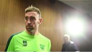 15 October 2018; Richard Keogh arrives for a Republic of Ireland press conference at the FAI National Training Centre in Abbotstown, Dublin. Photo by Stephen McCarthy/Sportsfile