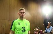 15 October 2018; Richard Keogh arrives for a Republic of Ireland press conference at the FAI National Training Centre in Abbotstown, Dublin. Photo by Stephen McCarthy/Sportsfile