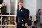 15 October 2018; Niamh Coyne of Team Ireland, from Tallaght, Dublin,  on the Team Ireland swimming team return from the Youth Olympic Games in Buenos Aires at Dublin Airport in Dublin. Photo by Brendan Moran/Sportsfile