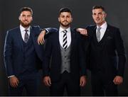 11 October 2018; Republic of Ireland players Matt Doherty, Shane Long and Ciaran Clark launch the new Autumn Winter Collections from official sponsor Benetti Menswear at the Castleknock Hotel in Dublin. Photo by Stephen McCarthy/Sportsfile