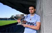 15 October 2018; St Jude's footballer Chris Guckian with the Clerys Perpetual Cup during a Dublin SHC / SFC Finals Media Launch at Parnell Park in Dublin. Photo by Piaras Ó Mídheach/Sportsfile