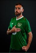 15 October 2018; Richard Keogh of Republic of Ireland poses for a portrait during a squad portrait session at their team hotel in Dublin. Photo by Stephen McCarthy/Sportsfile