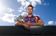15 October 2018; Kilmacud Crokes hurler Rob Murphy with The New Ireland Assurance Company Perpetual Challenge Cup during a Dublin SHC / SFC Finals Media Launch at Parnell Park in Dublin. Photo by Piaras Ó Mídheach/Sportsfile