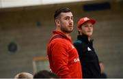 15 October 2018; JJ Hanrahan and Tyler Bleyendaal during Munster Rugby squad training at the University of Limerick in Limerick. Photo by Diarmuid Greene/Sportsfile