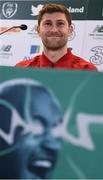 15 October 2018; Ben Davies during a Wales press conference at the Aviva Stadium in Dublin. Photo by Stephen McCarthy/Sportsfile
