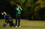 15 October 2018; David Kitt of Team Ireland, from Athenry, Co. Galway, takes a distance reading from the fairway on the 2nd hole during the Mixed Team Cumulative Team Play event in the Hurlingham Golf Cub, on Day 9 of the Youth Olympic Games in Buenos Aires, Argentina. Photo by Eóin Noonan/Sportsfile