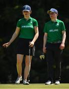 15 October 2018; Lauren Crowley-Walsh of Team Ireland, from Kill, Co. Kildare, and David Kitt of Team Ireland, from Athenry, Co. Galway, reading the 1st green during the Mixed Team Cumulative Team Play event in the Hurlingham Golf Cub, on Day 9 of the Youth Olympic Games in Buenos Aires, Argentina. Photo by Eóin Noonan/Sportsfile