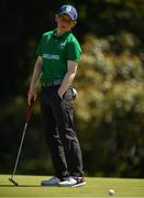 15 October 2018; David Kitt of Team Ireland, from Athenry, Co. Galway, reacts after a missed putt on the 1st hole during the Mixed Team Cumulative Team Play event in the Hurlingham Golf Cub, on Day 9 of the Youth Olympic Games in Buenos Aires, Argentina. Photo by Eóin Noonan/Sportsfile