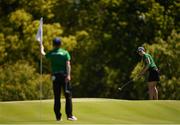 15 October 2018; Lauren Crowley-Walsh of Team Ireland, from Kill, Co. Kildare, chipping onto the 4th green during the Mixed Team Cumulative Team Play event in the Hurlingham Golf Cub, on Day 9 of the Youth Olympic Games in Buenos Aires, Argentina. Photo by Eóin Noonan/Sportsfile