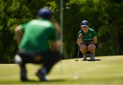 15 October 2018; Lauren Crowley-Walsh of Team Ireland, from Kill, Co. Kildare, and David Kitt of Team Ireland, from Athenry, Co. Galway, reading the 7th green during the Mixed Team Cumulative Team Play event in the Hurlingham Golf Cub, on Day 9 of the Youth Olympic Games in Buenos Aires, Argentina. Photo by Eóin Noonan/Sportsfile