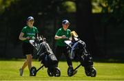 15 October 2018; Lauren Crowley-Walsh of Team Ireland, from Kill, Co. Kildare, and David Kitt of Team Ireland, from Athenry, Co. Galway walk up the 2nd fairway during the Mixed Team Cumulative Team Play event in the Hurlingham Golf Cub, on Day 9 of the Youth Olympic Games in Buenos Aires, Argentina. Photo by Eóin Noonan/Sportsfile
