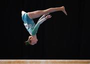 15 October 2018; Emma Slevin of Team Ireland, from Renmore, Co. Galway, in action during the women's balance beam final event on Day 9 of the Youth Olympic Games at Youth Olympic Park in Buenos Aires, Argentina. Photo by Eóin Noonan/Sportsfile