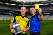 16 October 2018; In attendance during the Referee Development Plan Launch are referees Conor Lane, from Cork left, and James Owens, from Wexford at Croke Park in Dublin. Photo by Sam Barnes/Sportsfile