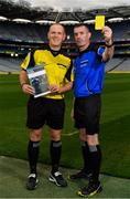 16 October 2018; In attendance during the Referee Development Plan Launch are referees Conor Lane, from Cork left, and James Owens, from Wexford at Croke Park in Dublin. Photo by Sam Barnes/Sportsfile
