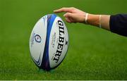13 October 2018; A general view of a match ball during the Heineken Champions Cup Round Pool 2 Round 1 match between Exeter and Munster at Sandy Park in Exeter, England. Photo by Brendan Moran/Sportsfile
