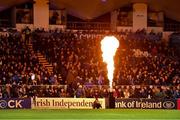 12 October 2018; Flameboxes during the Heineken Champions Cup Pool 1 Round 1 match between Leinster and Wasps at the RDS Arena in Dublin. Photo by Brendan Moran/Sportsfile