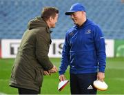 12 October 2018; Leinster backs coach Felipe Contepomi, right, with former team-mate and current BT Sport analyst Brian O'Driscoll prior to the Heineken Champions Cup Pool 1 Round 1 match between Leinster and Wasps at the RDS Arena in Dublin. Photo by Brendan Moran/Sportsfile