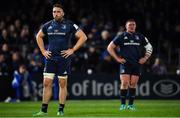 12 October 2018; Jack Conan, left, and Tadhg Furlong of Leinster during the Heineken Champions Cup Pool 1 Round 1 match between Leinster and Wasps at the RDS Arena in Dublin. Photo by Brendan Moran/Sportsfile
