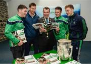 16 October 2018; James Collins, Mayor of the City and County of Limerick, along with Limerick hurlers Sean Finn, Dan Morrissey, Darragh O'Donovan, and Pat Ryan during the launch of the Limerick celebration book 'Treaty Triumph', a stunning photographic memoir, with words by Damian Lawlor, that paints a vivid picture of Limerick’s magical odyssey to the hurling summit. Limerick City and County Council supports the book in aid of Limerick GAA to keep price at just €19.95. Limerick City and County Council, Merchants Quay, Limerick. Photo by Diarmuid Greene/Sportsfile