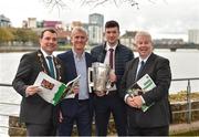 16 October 2018; James Collins, Mayor of the City and County of Limerick, Limerick manager John Kiely, captain Declan Hannon, and Ray McManus of Sportsfile, during the launch of the Limerick celebration book 'Treaty Triumph', a stunning photographic memoir, with words by Damian Lawlor, that paints a vivid picture of Limerick’s magical odyssey to the hurling summit. Limerick City and County Council supports the book in aid of Limerick GAA to keep price at just €19.95. Limerick City and County Council, Merchants Quay, Limerick. Photo by Diarmuid Greene/Sportsfile