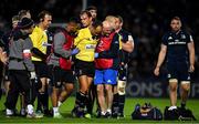 12 October 2018; Referee Romain Poite is attended to my medical personnel during the Heineken Champions Cup Pool 1 Round 1 match between Leinster and Wasps at the RDS Arena in Dublin. Photo by Brendan Moran/Sportsfile