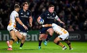 12 October 2018; Tadhg Furlong of Leinster in action against Josh Bassett and Lima Sopoaga of Wasps during the Heineken Champions Cup Pool 1 Round 1 match between Leinster and Wasps at the RDS Arena in Dublin. Photo by Brendan Moran/Sportsfile