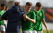16 October 2018; Andrew Lyons of Republic of Ireland celebrates following the 2018/19 UEFA Under-19 European Championships Qualifying Round match between Republic of Ireland and Netherlands at City Calling Stadium, in Lissanurlan, Co. Longford. Photo by Harry Murphy/Sportsfile