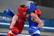 16 October 2018; Dean Clancy, left, of Team Ireland, from Ballinacarrow, Sligo, in action against Ivan Price of Team GB during the men's flyweight, semi final, event in the Youth Olympic Park on Day 10 of the Youth Olympic Games in Buenos Aires, Argentina. Photo by Eóin Noonan/Sportsfile