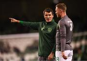16 October 2018; Republic of Ireland assistant manager Roy Keane and Aiden O'Brien prior to the UEFA Nations League B group four match between Republic of Ireland and Wales at the Aviva Stadium in Dublin. Photo by Stephen McCarthy/Sportsfile