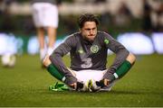 16 October 2018; Harry Arter of Republic of Ireland stretches prior to the UEFA Nations League B group four match between Republic of Ireland and Wales at the Aviva Stadium in Dublin. Photo by Stephen McCarthy/Sportsfile