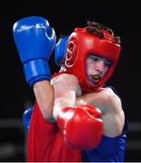 16 October 2018; Dean Clancy, left, of Team Ireland, from Ballinacarrow, Sligo, in action against Ivan Price of Team GB during the men's flyweight, semi-final, event in the Youth Olympic Park on Day 10 of the Youth Olympic Games in Buenos Aires, Argentina. Photo by Eóin Noonan/Sportsfile