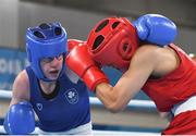 16 October 2018; Dearbhla Rooney, left, of Team Ireland, from Manorhamilton, Leitrim, in action against Panpatchara Somnuek of Thailand during the women's flyweight, semi-final, event in the Youth Olympic Park on Day 10 of the Youth Olympic Games in Buenos Aires, Argentina. Photo by Eóin Noonan/Sportsfile