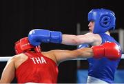 16 October 2018; Dearbhla Rooney, right, of Team Ireland, from Manorhamilton, Leitrim, in action against Panpatchara Somnuek of Thailand during the women's flyweight, semi-final, event in the Youth Olympic Park on Day 10 of the Youth Olympic Games in Buenos Aires, Argentina. Photo by Eóin Noonan/Sportsfile