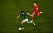 16 October 2018; Harry Arter of Republic of Ireland in action against Tom Lawrence of Wales during the UEFA Nations League B group four match between Republic of Ireland and Wales at the Aviva Stadium in Dublin. Photo by Ramsey Cardy/Sportsfile