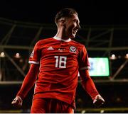 16 October 2018; Harry Wilson of Wales celebrates after scoring his side's first goal during the UEFA Nations League B group four match between Republic of Ireland and Wales at the Aviva Stadium in Dublin. Photo by Harry Murphy/Sportsfile