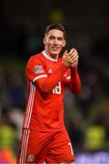 16 October 2018; Harry Wilson of Wales celebrates following the UEFA Nations League B group four match between Republic of Ireland and Wales at the Aviva Stadium in Dublin. Photo by Brendan Moran/Sportsfile