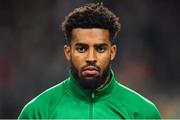 16 October 2018; Cyrus Christie of Republic of Ireland prior to the UEFA Nations League B group four match between Republic of Ireland and Wales at the Aviva Stadium in Dublin. Photo by Brendan Moran/Sportsfile